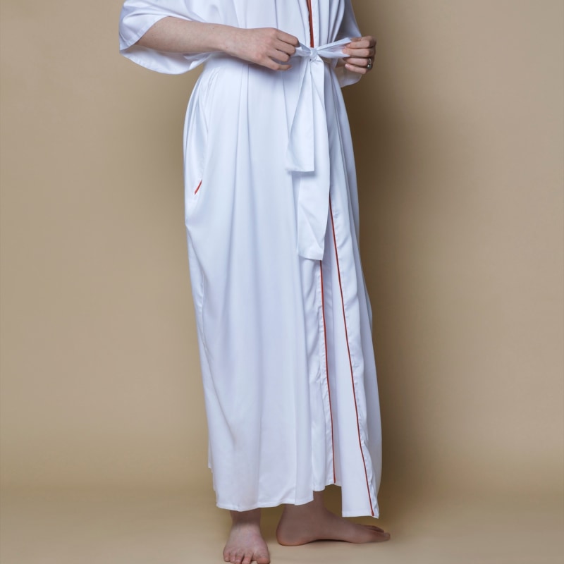 Thumbnail of Vegan Silk Bamboo Zen Robe Dressing Gown White image