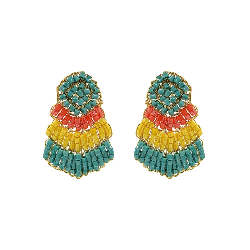 Thumbnail of Summer Vibe Chevron Mini Handmade Crochet Earrings image