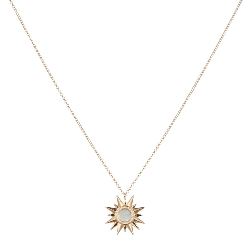 Sunburst necklace with pearl hotsell