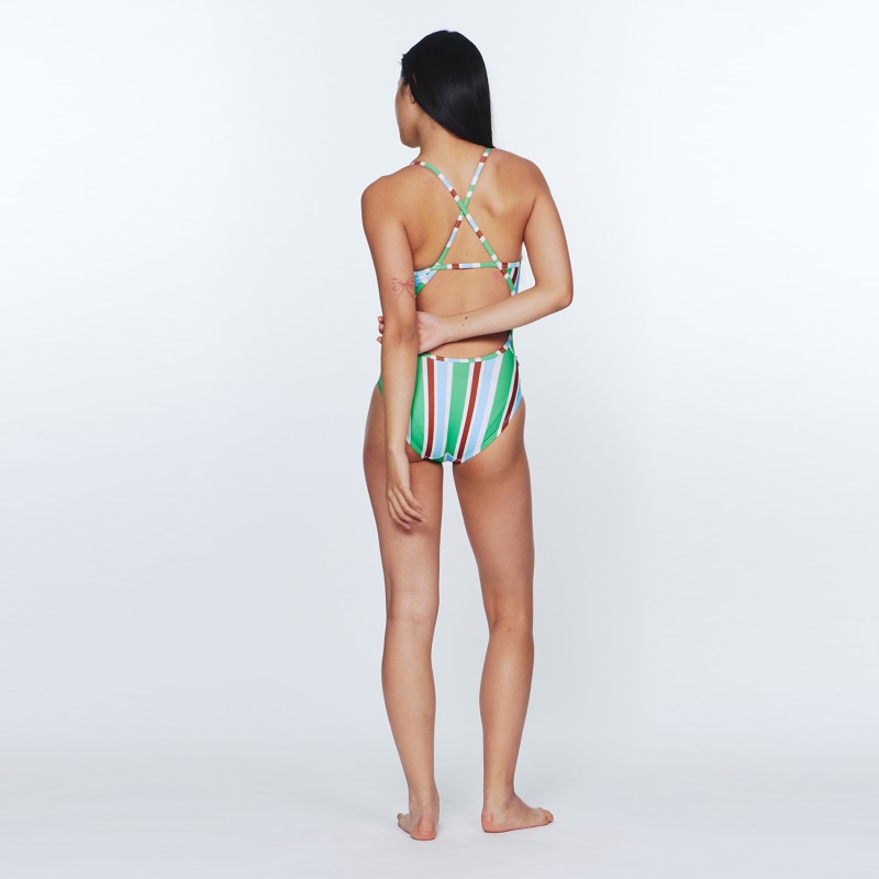 Thumbnail of Sunburst Stripe Swimsuit - Clover Green image
