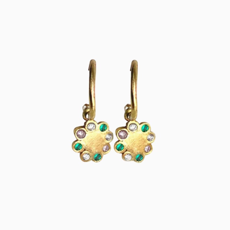 Sundance Emerald Diamond Yellow Sapphire Hoop Earrings Lily