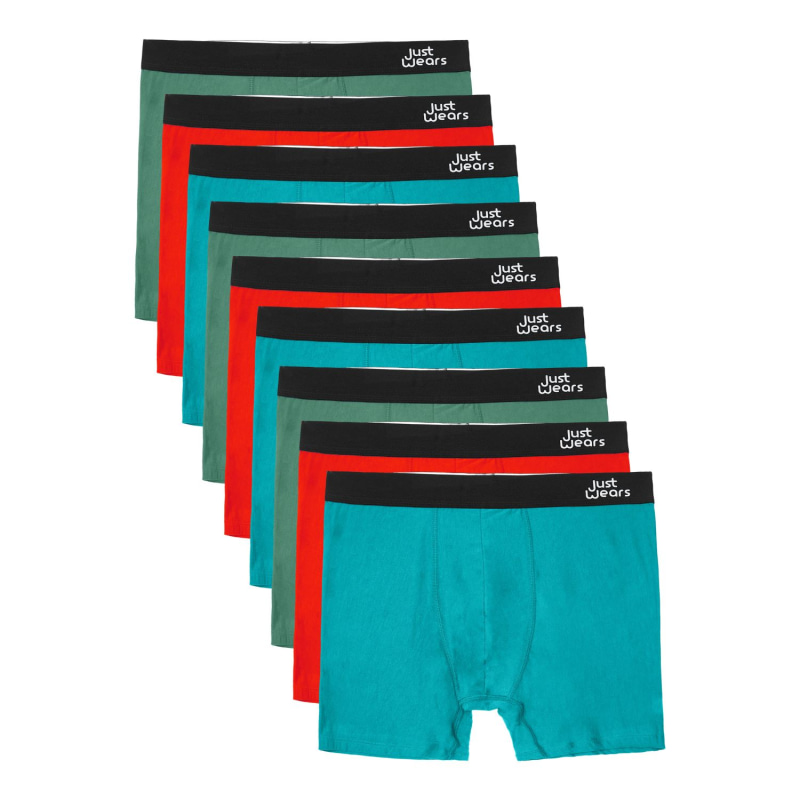 Thumbnail of Super Soft Boxer Briefs - Anti-Chafe & No Ride Up Design - Nine Pack - Green, Blue, Red image