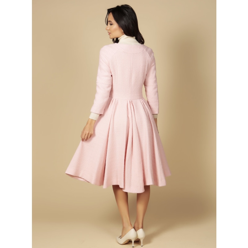 Thumbnail of 'Lady' Italian Wool Swing Dress Coat In Rosa image