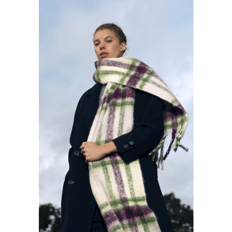 Thumbnail of Replaid Oversized Scarf - Grape & Green image