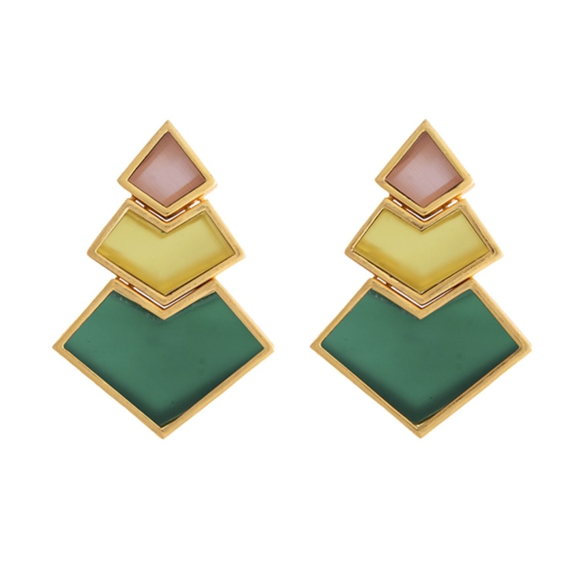 Thumbnail of Orange, Yellow & Green Nefertiti Earrings image