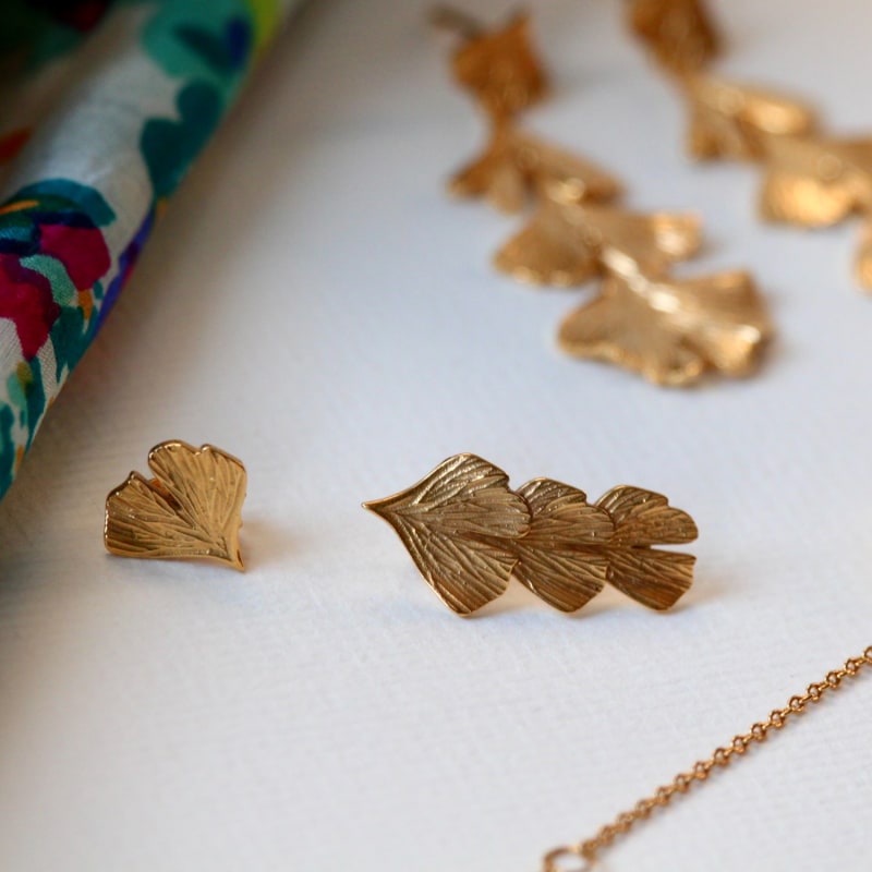 Thumbnail of 18K Gold Vermeil Ginkgo Leaf Ear Climber image