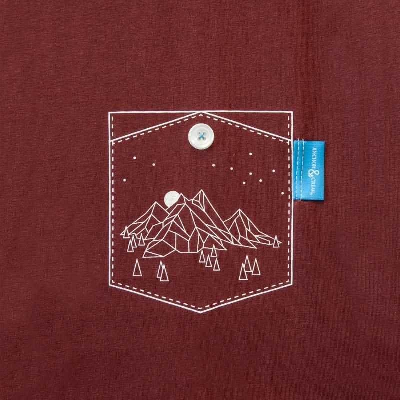 Thumbnail of Fire Brick Red Horizon Print Organic Cotton T-Shirt image