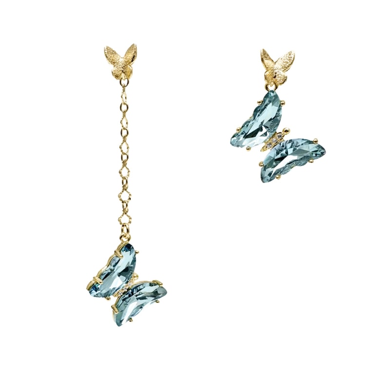 Thumbnail of Swarovski Butterfly Asymmetric Earrings image