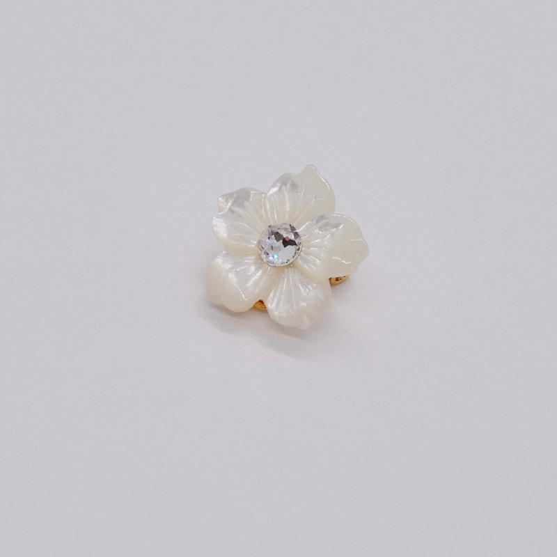 Thumbnail of Swarovski Flower Mother Of Pearl Earrings Clip On image