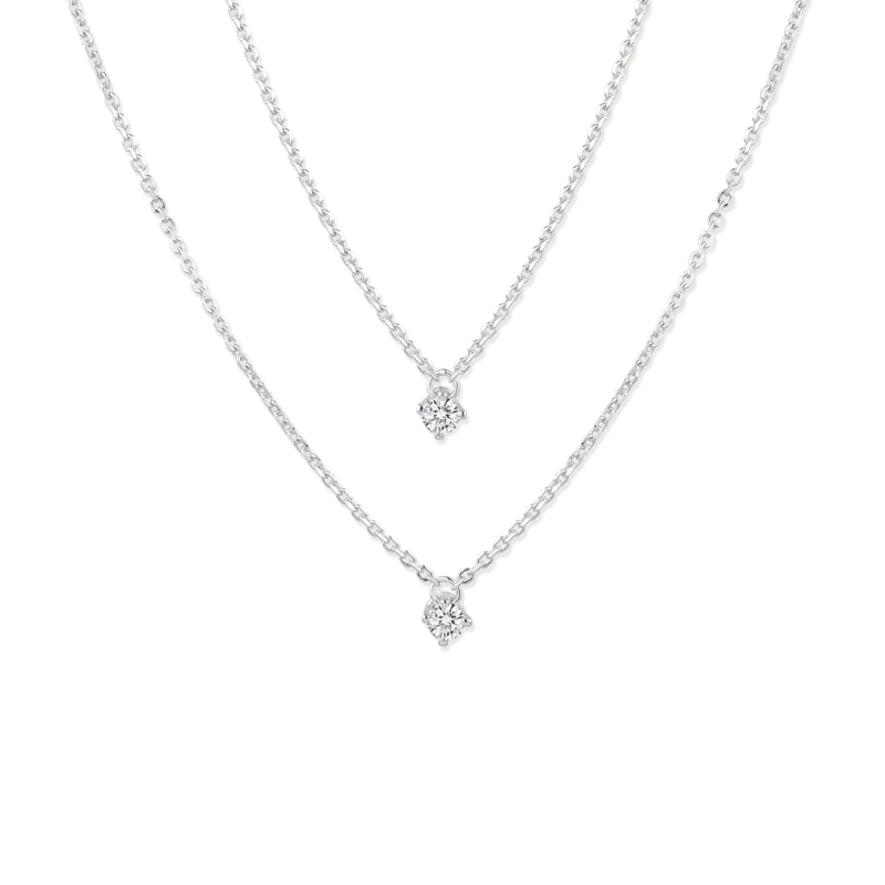 Silver tiered necklace deals
