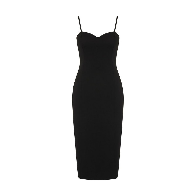 Black sweetheart midi dress on sale