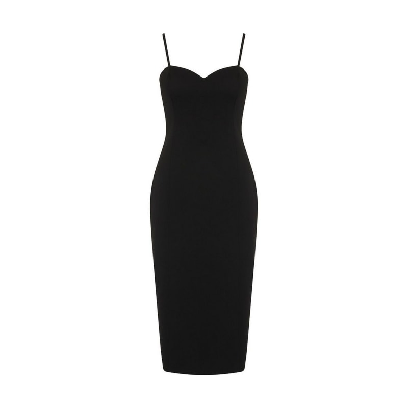 Sweetheart Cut Out Midi Dress Black