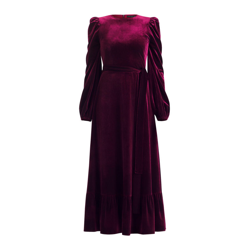 Thumbnail of Swinton Plum Velvet Dress image