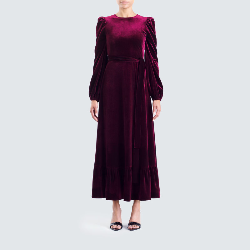 Thumbnail of Swinton Plum Velvet Dress image