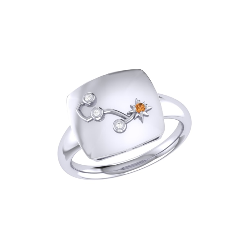 Thumbnail of Scorpio Constellation Signet Ring In Sterling Silver image