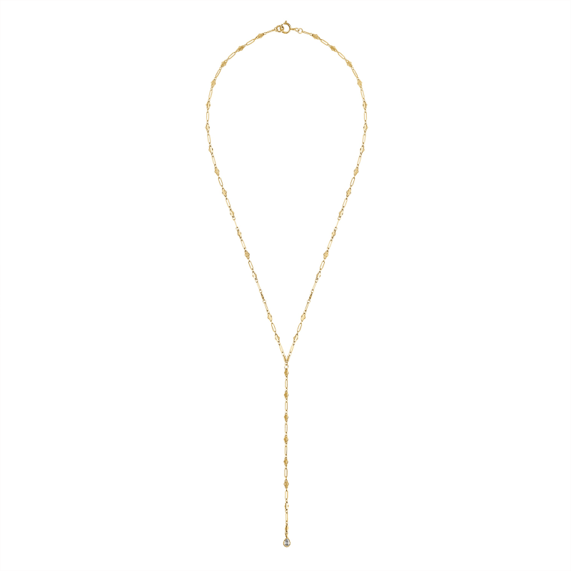 14 karat gold lariat necklace clearance