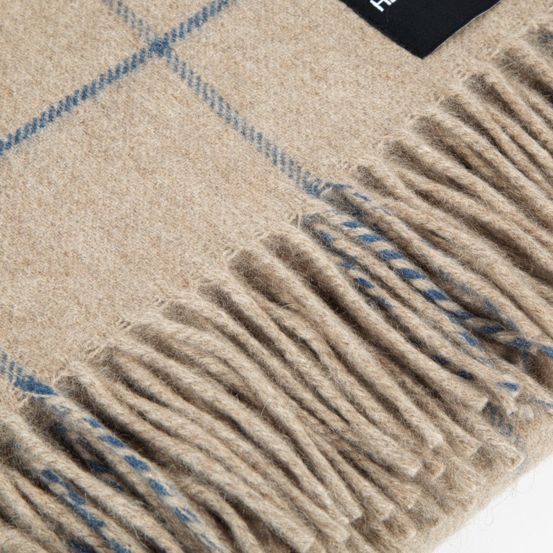 Thumbnail of The Eternal Edition - 100% Cashmere Blanket - Taupe / Blue image