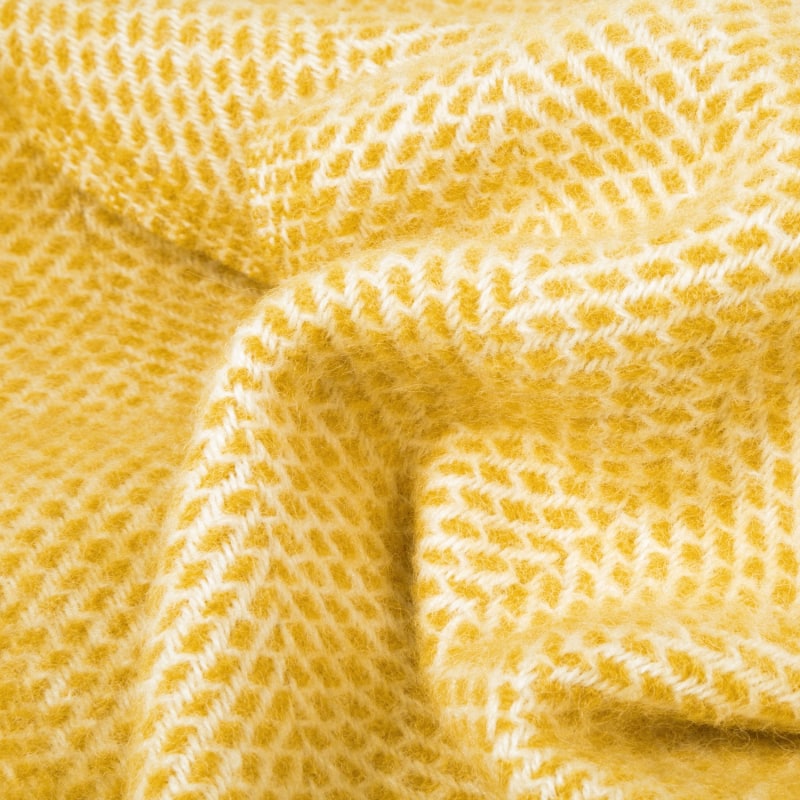 Thumbnail of Evening Tales Pure New Wool Blanket - Fluffy - Yellow & Orange image