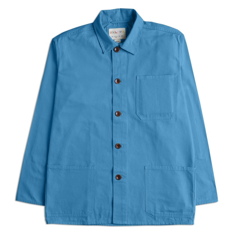 The 3001 Buttoned Overshirt - Bright Blue | Uskees | Wolf & Badger