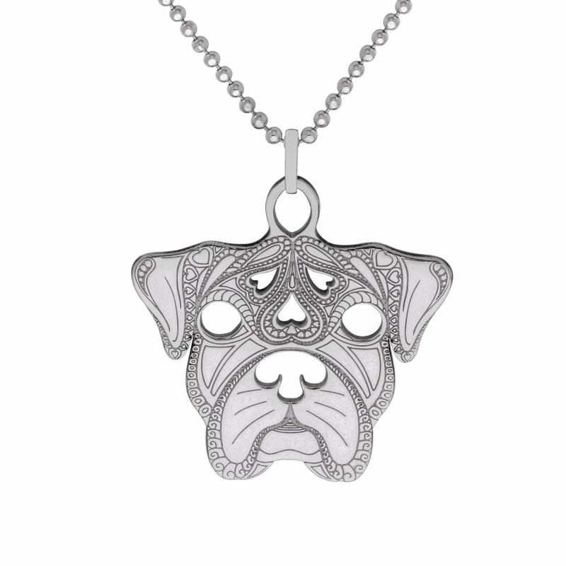 Thumbnail of Medium Silver Boxer Pendant Necklace image