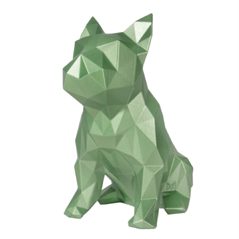 Thumbnail of French Bulldog Geometric Sculpture - Frank In Metallic Green image