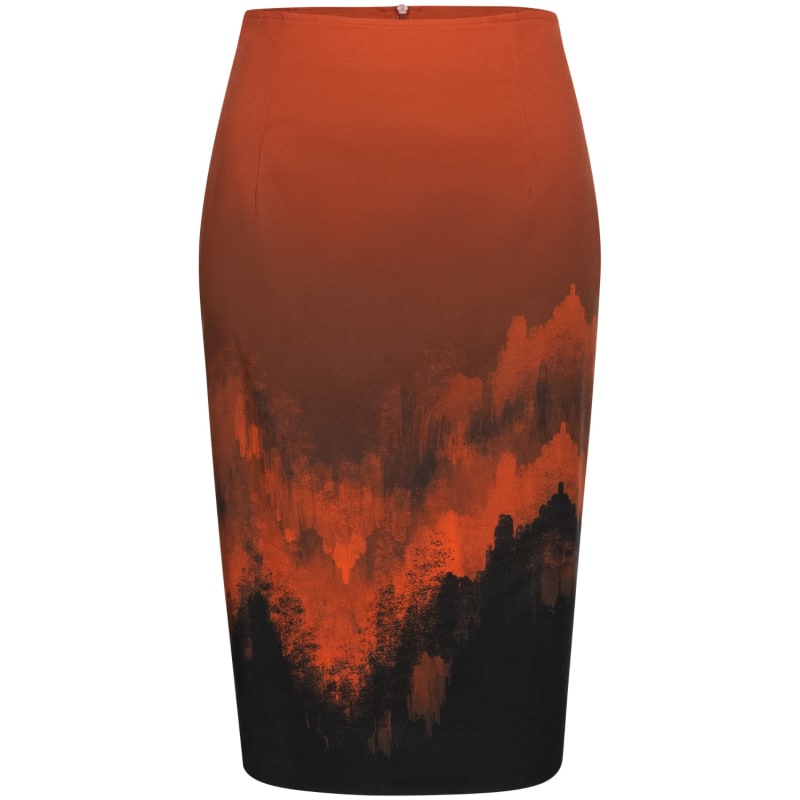 Thumbnail of Flame Print Pencil Skirt image