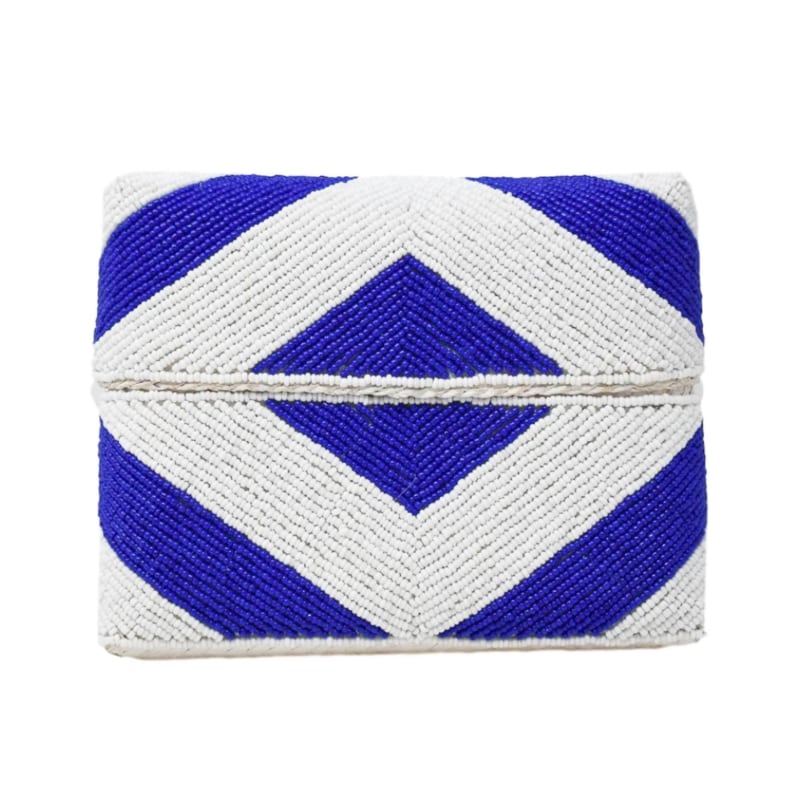 Thumbnail of Zoe Beaded Clutch - Royal Blue White image