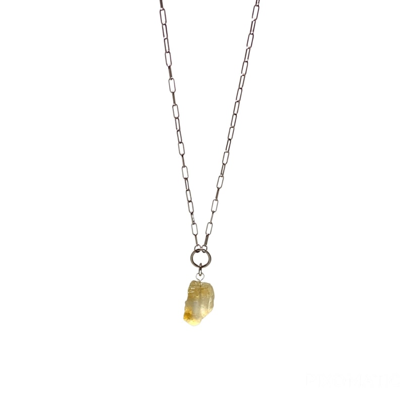 Thumbnail of Raw Citrine Gemstone Maeve Necklace - Silver image