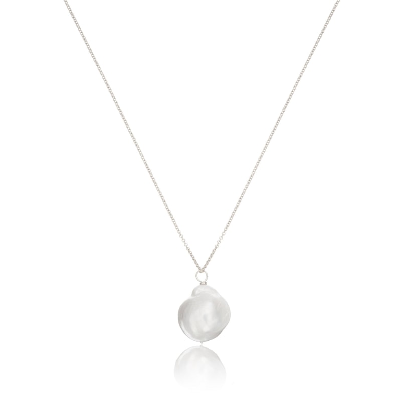 Thumbnail of Silver Large Baroque Pearl Necklace image