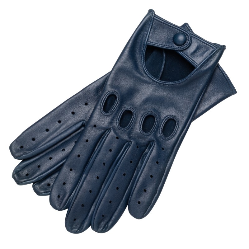 Thumbnail of Arezzo - Women's Leather Driving Gloves In Jeans Blue Nappa Leather image