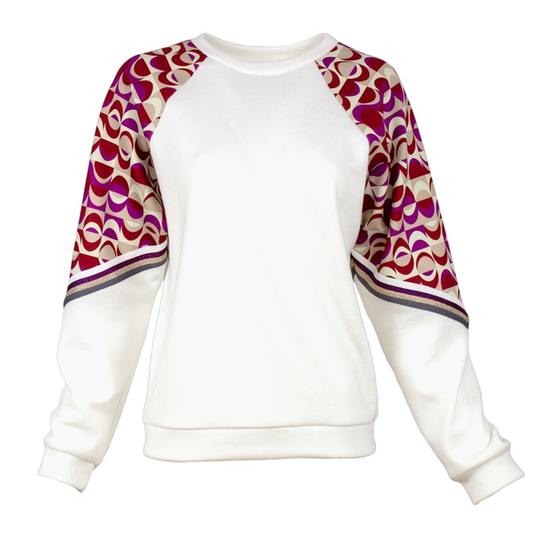 Thumbnail of Geometric Design Printed Raglan Sleeves Sweatshirt image