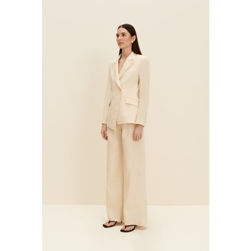 Thumbnail of Tailored Asymmetric Blazer In Sandy Beige image