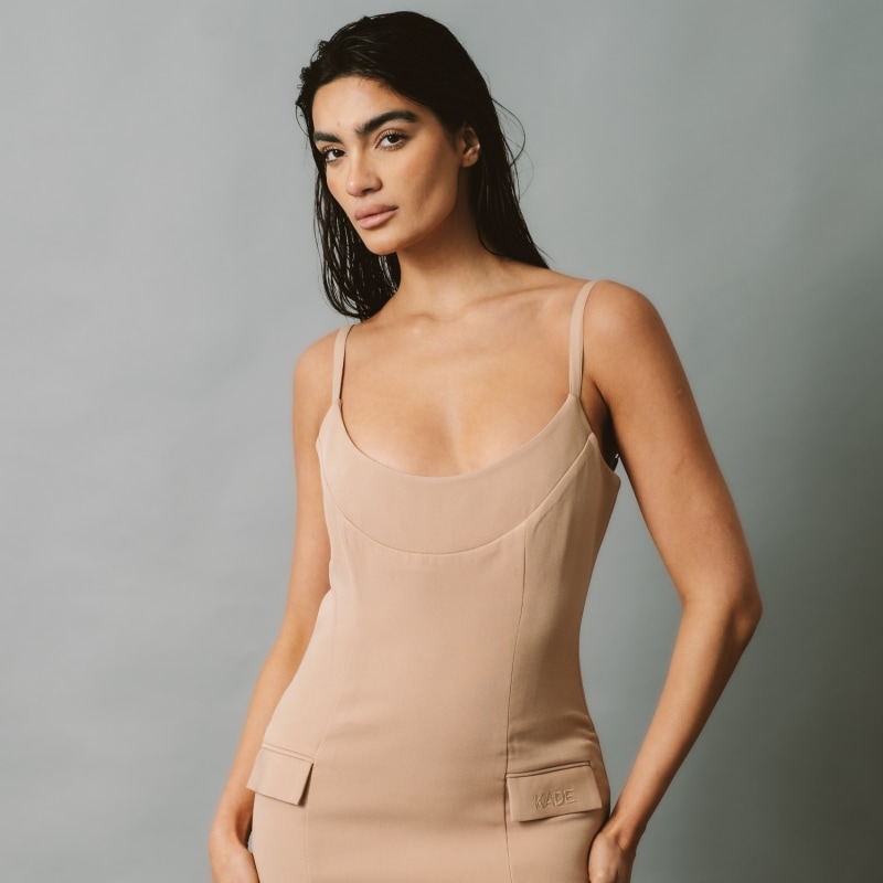 Thumbnail of Tailored Suit Dress Tan image