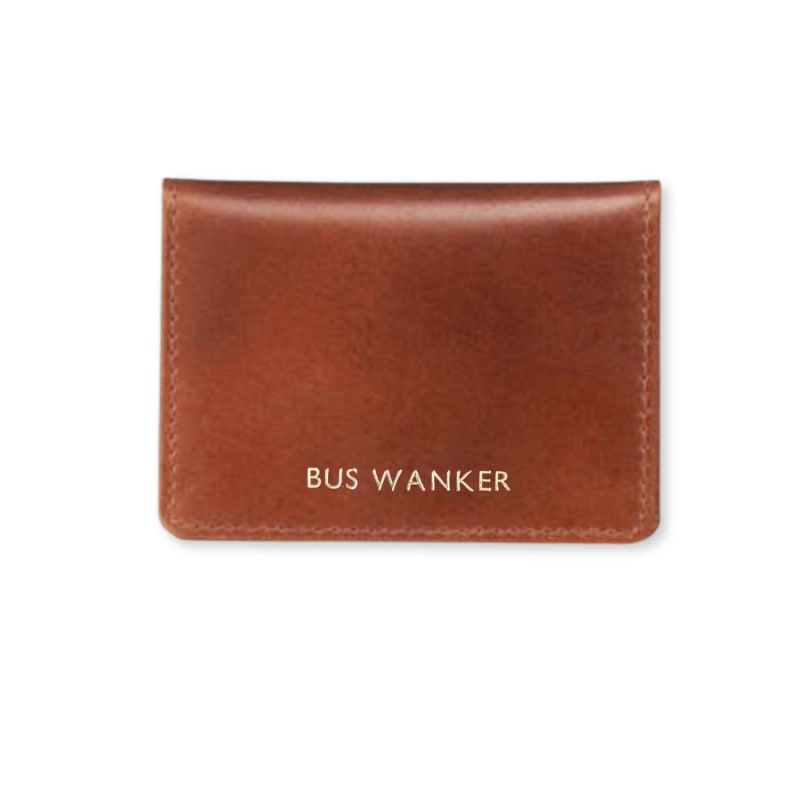 Thumbnail of Tan Leather Card Holder - Bus Wanker image