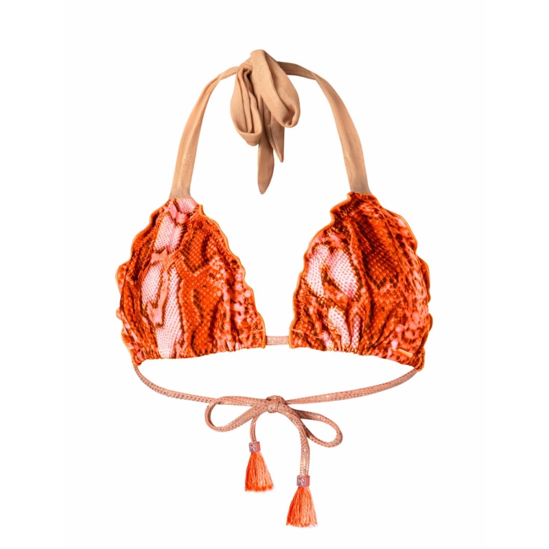 Orange snake print bikini hot sale