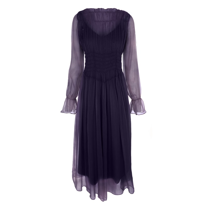 Thumbnail of Tania Midi Purple Silk Dress image