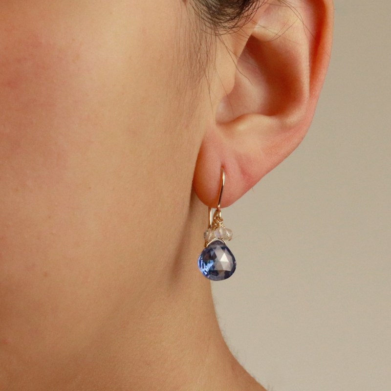 Thumbnail of Tanzanite Colour Zircon Drop Earrings image