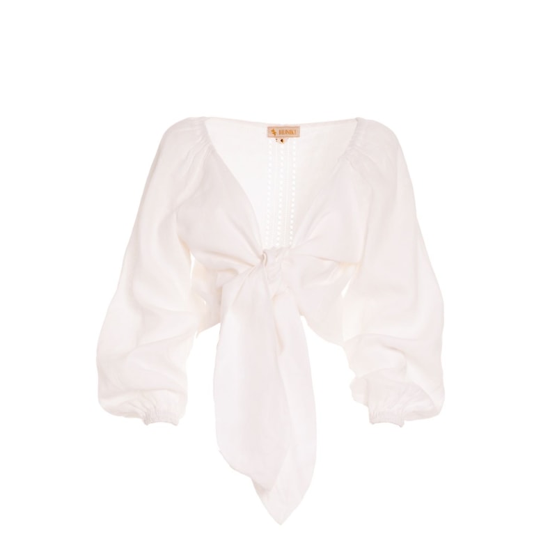 Thumbnail of Veleslava Top With Ties In Elegant White image