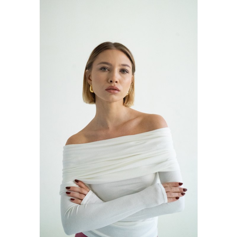 Off shoulder jersey top clearance