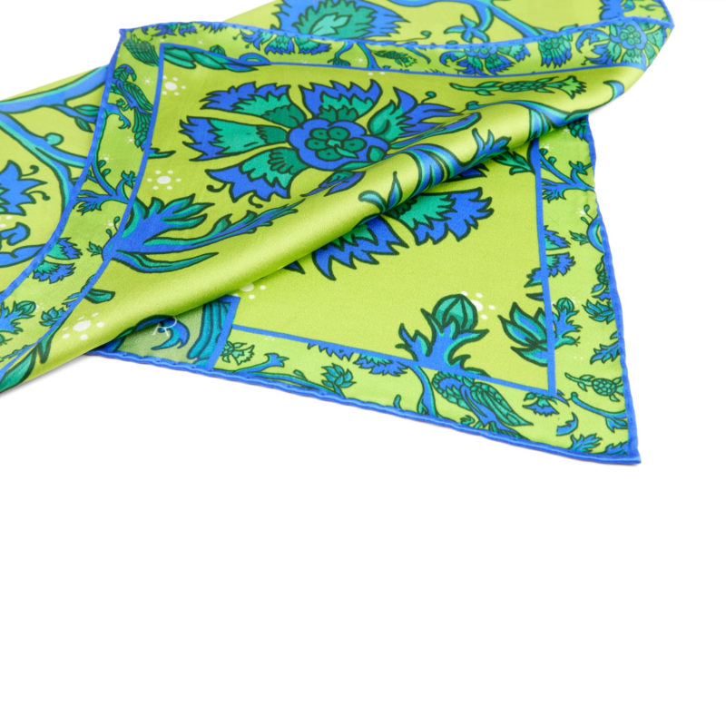 Thumbnail of Hiva Scarf Square Refurnished Vintage Flower Algae Green Sodalite Blue image