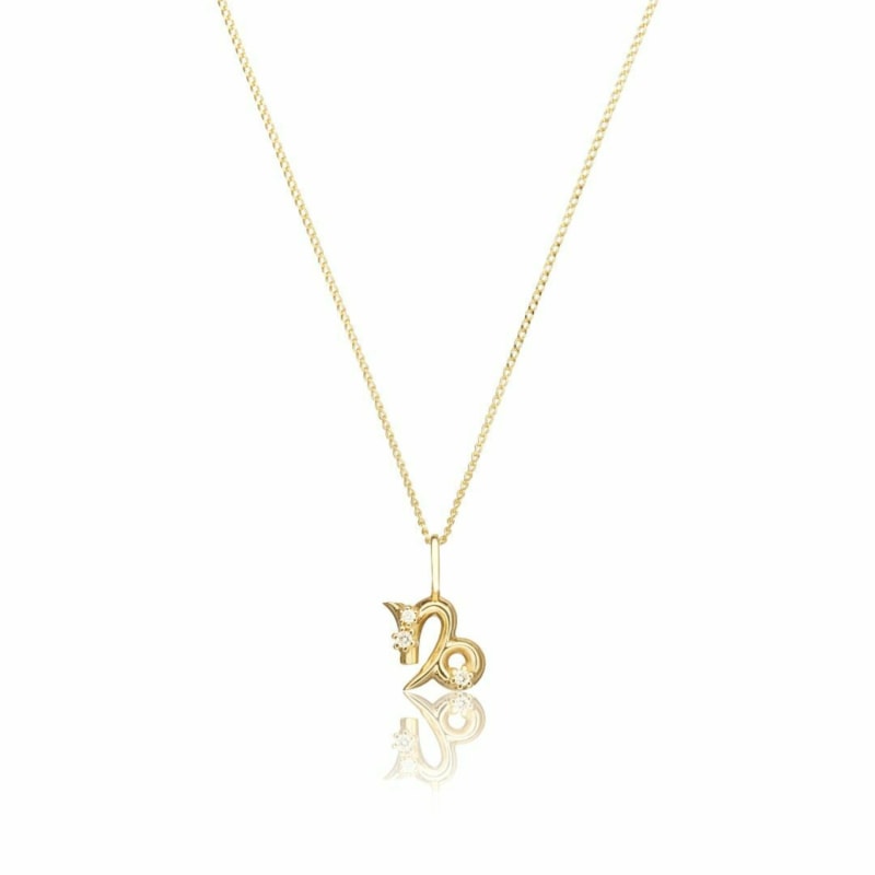 Thumbnail of Solid Gold Genuine Diamond Zodiac Necklace image