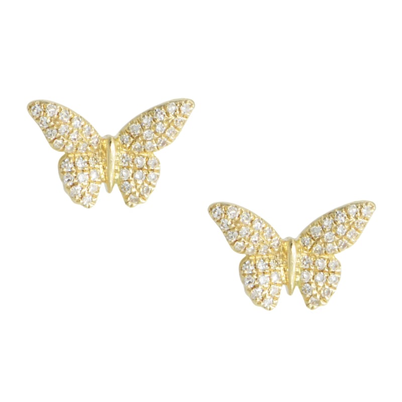 Thumbnail of Diamond Butterfly Stud Earrings in 14k Gold image