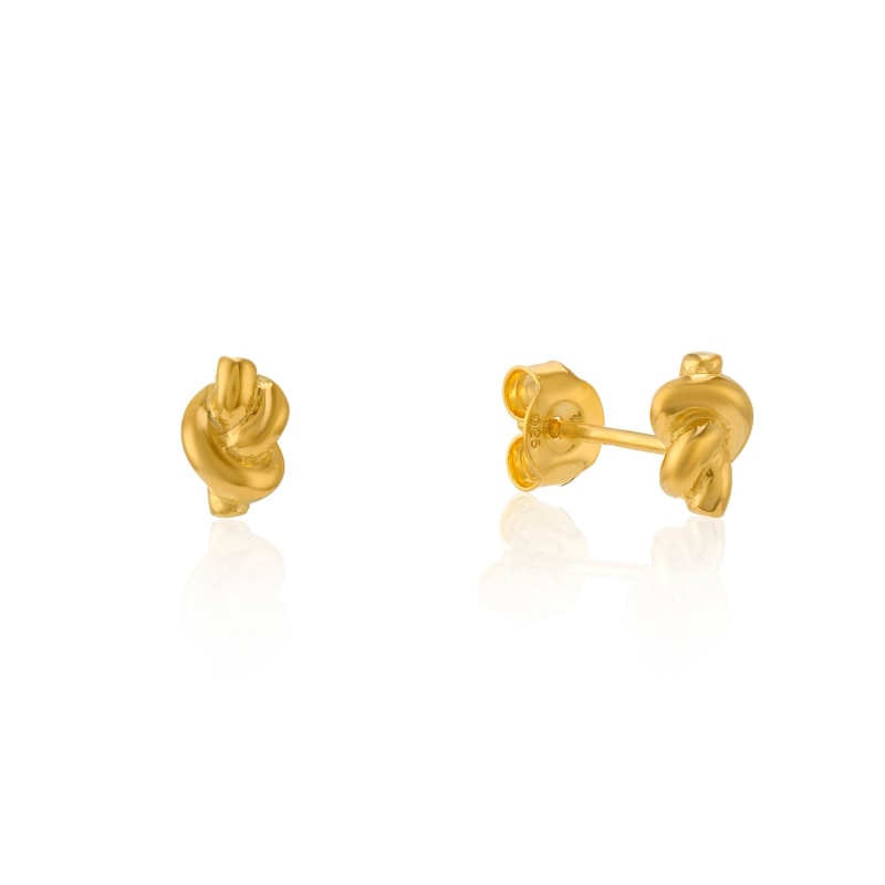 Thumbnail of St Ives Gold Vermeil Knot Stud Earrings image