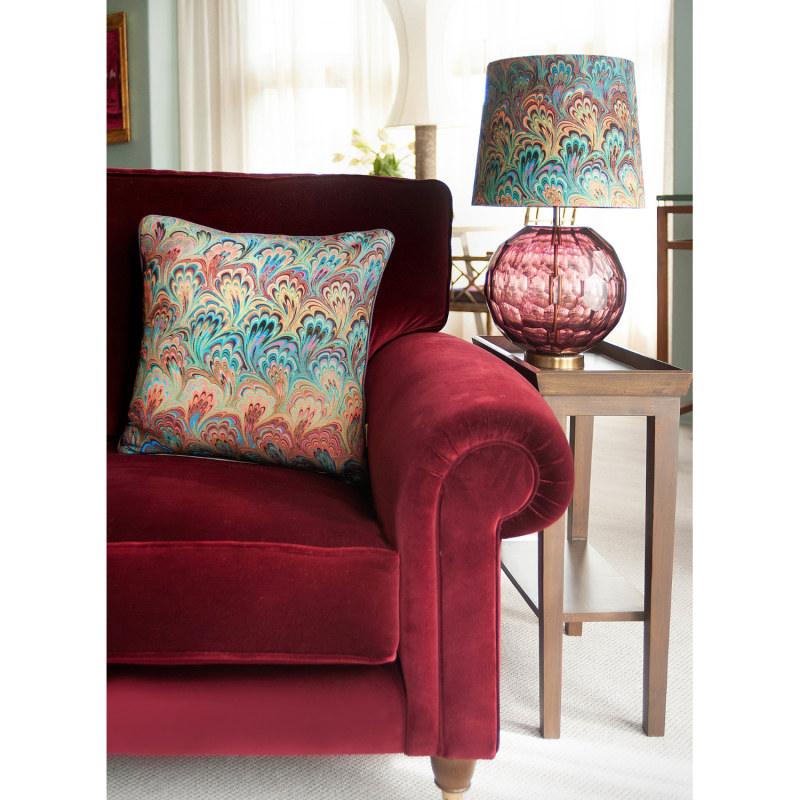 Thumbnail of Teal Bouquet Linen Cushion image