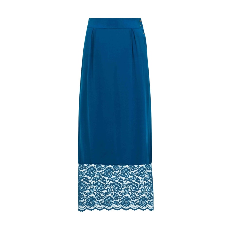 Thumbnail of Teal Silk Maxi Skirt image