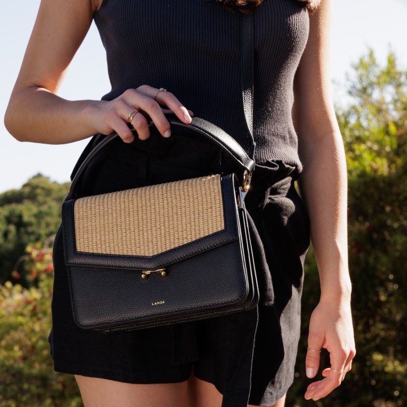 Structured Raffia Crossbody - Raffia