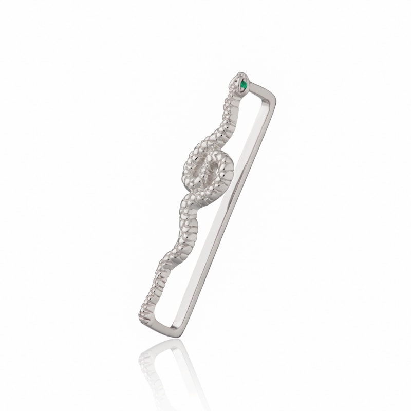 Thumbnail of Silver Snake Cartilage Bar Ear Cuff image