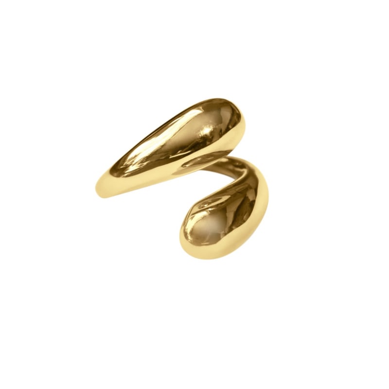 Thumbnail of Tejo Wrap Ring Adjustable Chunky - Polished Brass image