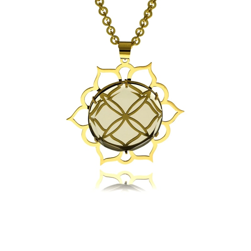 Thumbnail of Signature Gold Crystal Pendant With Smoky Crystal image