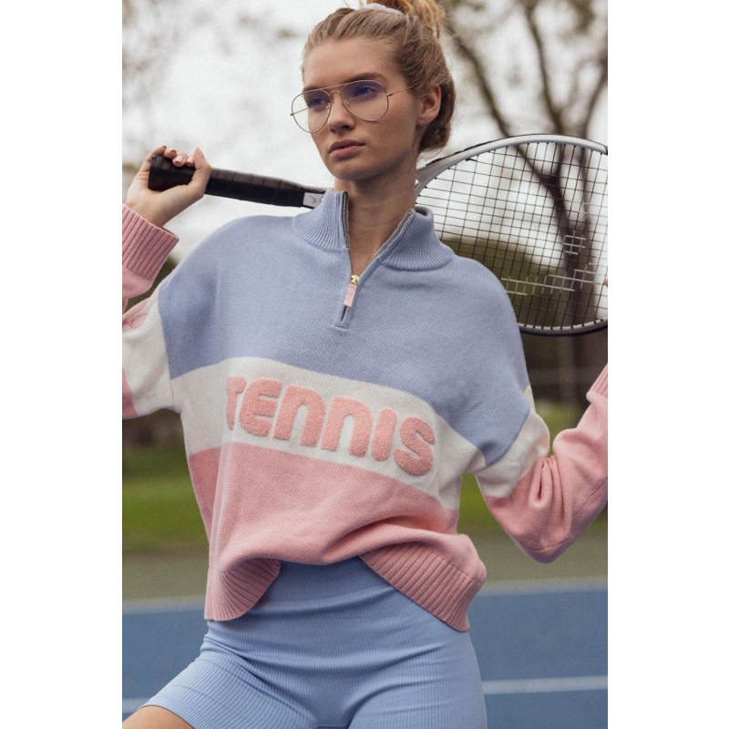 Thumbnail of Tennis Color Blocked Quarter Zip Sweater image